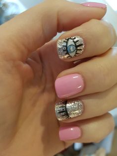 Evil Eye Nails, Romantic Nails, Her Nails, Nails Desing, Fabulous Nails, Nail Polishes, Perfect Nails, Love Nails, Color Rosa