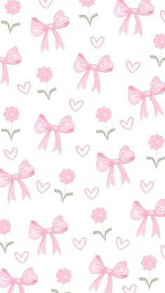 watercolor bows and hearts on white background for wallpaper or fabric design, seamless