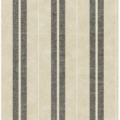 a beige and black striped wallpaper with vertical stripes on the bottom half of it