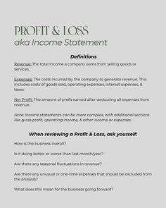 Are you tired of not having financial reports ready for tax season? Don't let that happen again! This post is to educate you on the two most important financial reports you'll need for taxes. By outsourcing your bookkeeping, you can save time, reduce stress, and improve the accuracy of your financial reports. Let me handle your bookkeeping and ensure you're always prepared. Schedule a discovery call today and take advantage of my Spooky Szn Specials! 👻 . . . . . #financialreports #incomes... Bookkeeping Basics, Cost Of Goods Sold, Income Statement, Spooky Szn, Discovery Call, Are You Ready?