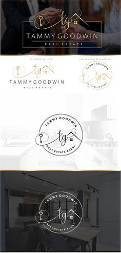 the logo for a restaurant called tammy goodwin is shown in gold and white