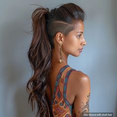 30 Undercut Hairstyle Ideas for Women Long Hair With Undercut For Women, Shaved Sides Ponytail, Mohawk Hairstyle Women, Side Undercut Long Hair, Undercut Updos, Undercut Hairstyles Women Long Hair, Undercut With Long Hair, Feminine Undercut Long Hair