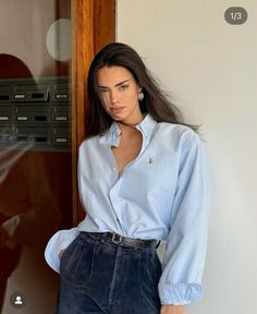 Ralpg Lauren Business Casual Fall Outfits, Light Blue Shirt Outfit, Blue Ralph Lauren Shirt, Women's Business Casual, Fall Business Casual Outfits, Custom Outfits, Business Casual Fall, Outfits Stylish, Spring Couture