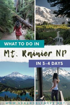 Pinterest Pin: what to do in Mt. Rainier National Park in 3-4 Days Olympic National Park Camping, Vacations In The Us, Mt Rainier National Park, Seattle Travel