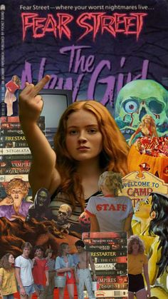 the poster for fear street, which features an image of a woman with red hair