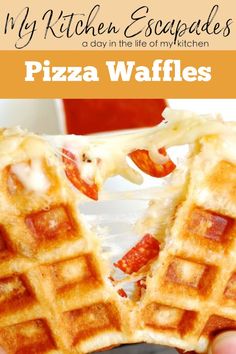 an image of Pizza Waffles with mozarella cheese. Bacon Wrapped Kielbasa, Pizza Waffles, Waffle Pizza, Make Waffles, Supreme Pizza, Crispy Waffle