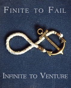 an anchor and rope with the words'infinite to venture'written in white lettering