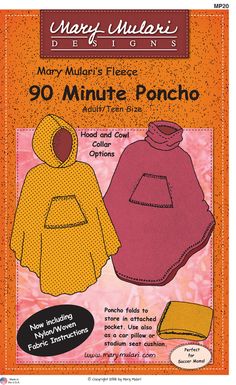 the pattern for mary mulli's fleece 90 minute poncho jacket