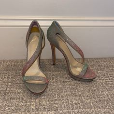 Gorgeous Iridescent Sparkle Sandle Only Worn Once Brian Atwood Shoes, Brian Atwood, Shoes Women Heels, Shoes Heels, Sparkle, Sandals, Women Shoes, Heels, Women Shopping