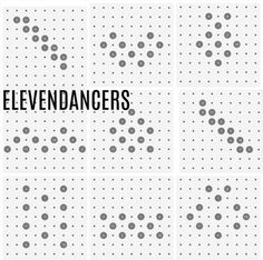 the cover art for elevendanders'album, with dots in black and white