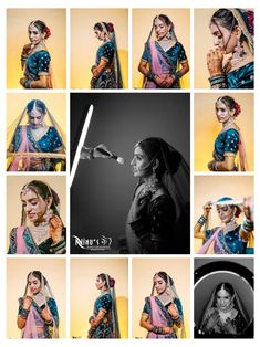 a woman is getting her hair done in different ways and poses for the photo shoot