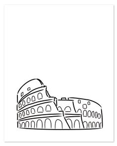 a black and white drawing of the colossion in rome