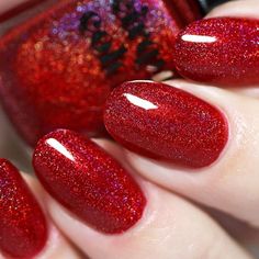 Hey, I found this really awesome Etsy listing at https://www.etsy.com/listing/516036054/madder-crimson-red-holographic-nail Iridescent Nail Polish, Red Holographic, Red Nails Glitter, Holo Nails, Holographic Nail Polish, Vegan Nail Polish, Red Nail Polish, Crimson Red, Holographic Nails