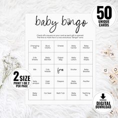 the baby bingo game is shown on top of white fur