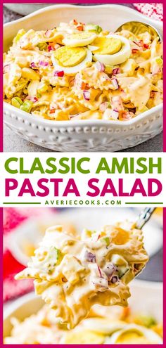 this classic amish pasta salad is loaded with fresh vegetables and lots of cheese it's ready to be eaten