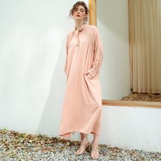 "A KIND REMINDER THAT WE NEED AT LEAST 2 WEEKS FOR YOUR 100% MADE TO ORDER/100% HANDMADE PRODUCTS. PLEASE CONTACT US IF YOU HAVE A DEADLINE THAT YOU WOULD LIKE TO RECEIVE YOUR ITEMS FOR RUSH ORDER THANK YOU FOR UNDERSTANDING Name: Linen Kaftan Dress, Line Tunic Dress, Linen Maxi Long Full Dress, Linen Full Sheath Dress, Linen Oversized Dress, Linen Shirtdress, Linen Shift Dress, Linen Long Sleeve Dress, Linen Slip Maxi Long Full Maxi Dress Color in picture: Peach Style/Details: Long sleeves, Col Fitted Floor-length Summer Kaftan, Long Pink Cotton Kaftan, Beige Long Sleeve Cotton Kaftan, Casual Long-sleeved Cotton Thobe, Full Maxi Dress, Pink Silk Maxi-length Kaftan, Long Tunic Dress, Linen Shift Dress, Linen Tunic Dress