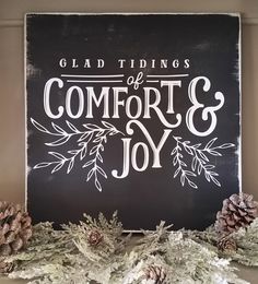 SVG file for sign making. Files can be scaled to fit project. 12x12 inch COMFORT & JOY  12x12 inch OH HOLY NIGHT 12x12 inch GLORY 12x12 inch PEACE ON EARTH 12x12 inch ADORE HIM Designed and created by me. ©2018-2025 Teal Barn Signs Tidings Of Comfort And Joy, Joy Sign, Barn Signs, Glad Tidings, Oh Holy Night, Chalk It Up, Handmade Sign, Fun Signs, Christmas Wonderland