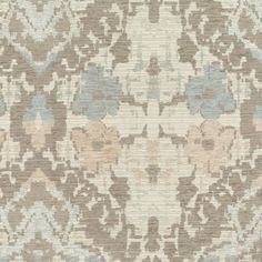 an area rug with various colors and patterns on it, including blue, brown, beige and white