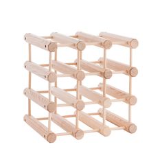 the wooden wine rack is made out of wood