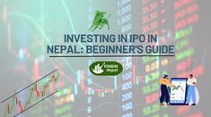 two people standing in front of an upward graph with the words investing ipo in nepal beginner's guide