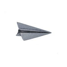 a metal object that looks like an arrow on a white background with the tip pointing up