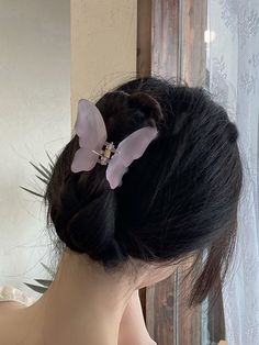 Purple Casual   Plastic Plain Large Hair Claw Embellished   Women Accessories Casual Updo, Summer Hair Accessories, Hair Accessories Collection, Hair Clamps, Peinados Fáciles Para Cabello Corto, Butterfly Hair Clip, Tie Dye Colors, Hair Claws, Butterfly Hair