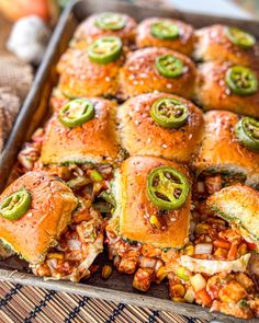 a tray filled with lots of different types of food