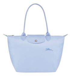 Longchamp Blue Longchamp, Longchamp Bag Outfit, Long Champ Bag, Longchamp Le Pliage Green, Longchamp Bag, Green Tote Bag, Nylon Tote Bags, Recycled Canvas, Bags Aesthetic