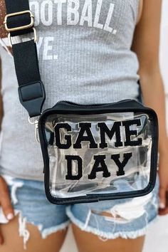 Game Day Clear Purse - Hey Heifer Boutique Orange Games, Blue Game, Clear Purses, Chenille Patch, Trendy Shoulder Bag, Team Gear, Gameday Outfit, Fiery Red, Clear Bags