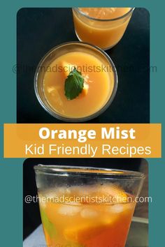 Orange juice and mango juice that hydrates you. Serve the Orange Mist as a mocktail to kids this Holi or any hot Summer day! It quenches your thirst. Easy To Make Drinks, Drink Mocktail, Easy Mocktails, Make Drinks, Vegan Summer Recipes, Easy Summer Meals, Tasty Vegetarian Recipes