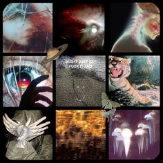 collage of images with an angel and other things