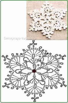 an image of snowflakes made with crochet