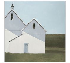 an image of a painting of a white church