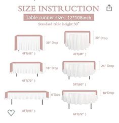 the size instructions for table linens and how to use them in your home or office