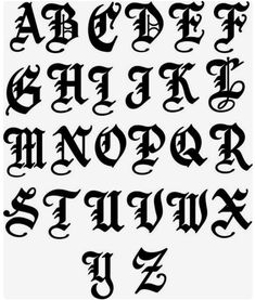 an old english alphabet with the letters and numbers