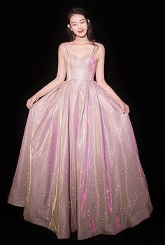 Shiny Pink Prom Dress, Pink Iridescent Prom Dress, Holographic Prom Dress, Pink Sparkly Dress Aesthetic, Holographic Long Dress, Ballgown Aesthetic, Glamorous Iridescent Shimmer Dress, Euphoria Dress, Iridescent Prom Dress