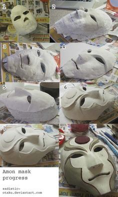 the steps to make a mask that looks like it has been made with paper machs