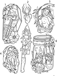 halloween coloring pages for adults and children with images of witches, pumpkins, jack - o'- lanterns