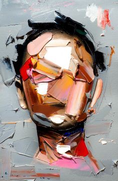 an abstract painting of a man's face with the words dream written below it