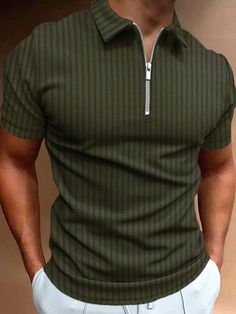 Business Casual Polo Shirt, Business Casual Polo, Polo Shirt Outfits, Mens Polo T Shirts, Polo Shirts Men, Tee Shirt Fashion, Green Polo Shirts, Mens Attire, Men Sport