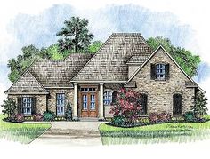 this is an artist's rendering of the front elevation of these european house plans