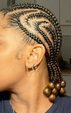 Natrul Hairstyle For Black Women, Fulani Cornrows, Cornrows With Beads, Cornrows Natural Hair, Hairstyle Girl, Cornrows Braids For Black Women, Hair Styles Braids, Styles Braids