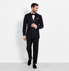 Off-beat but on-point just like its namesake, this modern black tie outfit leaves just enough room for your personality. Rent online from The Black Tux. Modern Evening Suits With Suit Collar, Tailored Black Double Breasted Suit For Evening, Black Double Breasted Suit With Notch Lapel For Evening, Sleek Black Tuxedo For Formal Occasions, Classic Black Double Breasted Suit For Evening, Professional Tuxedo For Black-tie Events With Suit Collar, Formal Black Tuxedo With Notch Lapel, Classic Black Double Breasted Suit For Black-tie Events, Black Notch Lapel Tuxedo For Formal Occasions