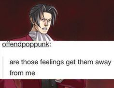 team loose cannon Eww Feelings, Unnecessary Feelings, Miles Edgeworth, Apollo Justice, Phoenix Wright, Ace Attorney, Gaming Memes, Inside Jokes