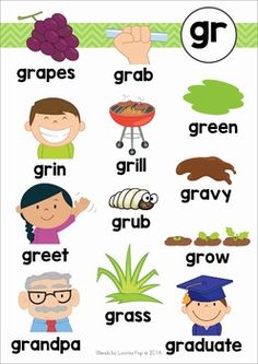 a poster with words and pictures for the word gre