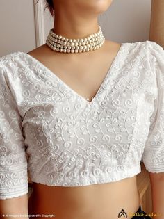 Buy handmade chikankari saree blouse for women Handmade with Love ❤ ▪ Color: White ▪ Blouse Fabric: Georgette ▪ Sleeves: Half Sleeves ▪ Work: Chikankari ▪ Occasions: Party Wear, Wedding Wear, Festive Wear ▪ Garment Care: Hand Wash Only ▪ Price Includes: Only Blouse Shop by Category: Chikankari Kurtis: https://www.etsy.com/shop/Chikanlabelbykomal?ref=seller-platform-mcnav§ion_id=41848336 Chikankari Kurta Sets: https://www.etsy.com/shop/Chikanlabelbykomal?ref=seller-platform-mcnav§ion_id=41863651 Chikankari Short Kurtas: https://www.etsy.com/shop/Chikanlabelbykomal?ref=seller-platform-mcnav§ion_id=41848338 Chikankari Sarees: https://www.etsy.com/shop/Chikanlabelbykomal?ref=seller-platform-mcnav§ion_id=41863665 Chikankari Anarkali: https://www.etsy.com/shop/Chikanlabelbykomal?ref=seller-platf White Chikankari Saree Blouse Design, White Blouses For Saree, Off White Blouse Designs, White Blouse For Saree, Off White Blouse Design, White Blouse Ideas, White Saree Blouse Design, Half Hands Blouse Designs, Chikankari Blouse Designs