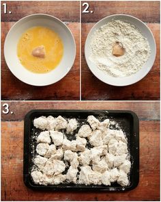 four steps to make the dough for this recipe