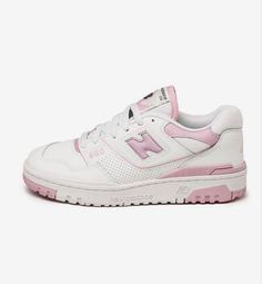 New Balance 550 Lilac Cloud, Shoes New Balance 550, White And Pink Shoes, Leon Dore, Shoes New Balance, Trendy Shoes Sneakers, Dr Shoes, Pretty Shoes Sneakers, Shoe Wishlist