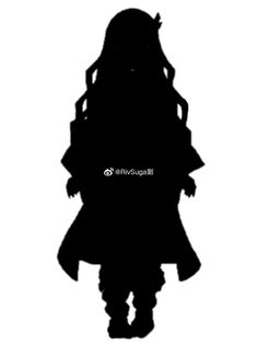 the silhouette of a woman with long hair wearing a coat and boots, standing in front of a white background