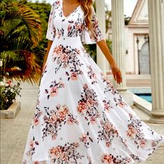 White Dress, Great Condition. Never Worn Wedding Outfits For Women, Shein Dress, Shein Dresses, Business Casual Outfits, Dress Styles, Wedding Outfit, Gorgeous Dresses, Cute Dresses, Floral Dress